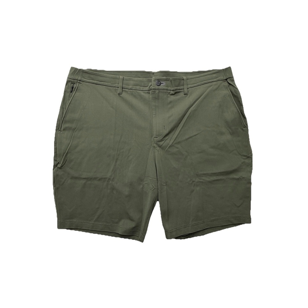 Public Rec Shorts Mens 42 Green Olive Stretch Zip Pocket Casual
